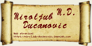 Miroljub Ducanović vizit kartica